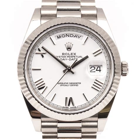 rolex white gold president